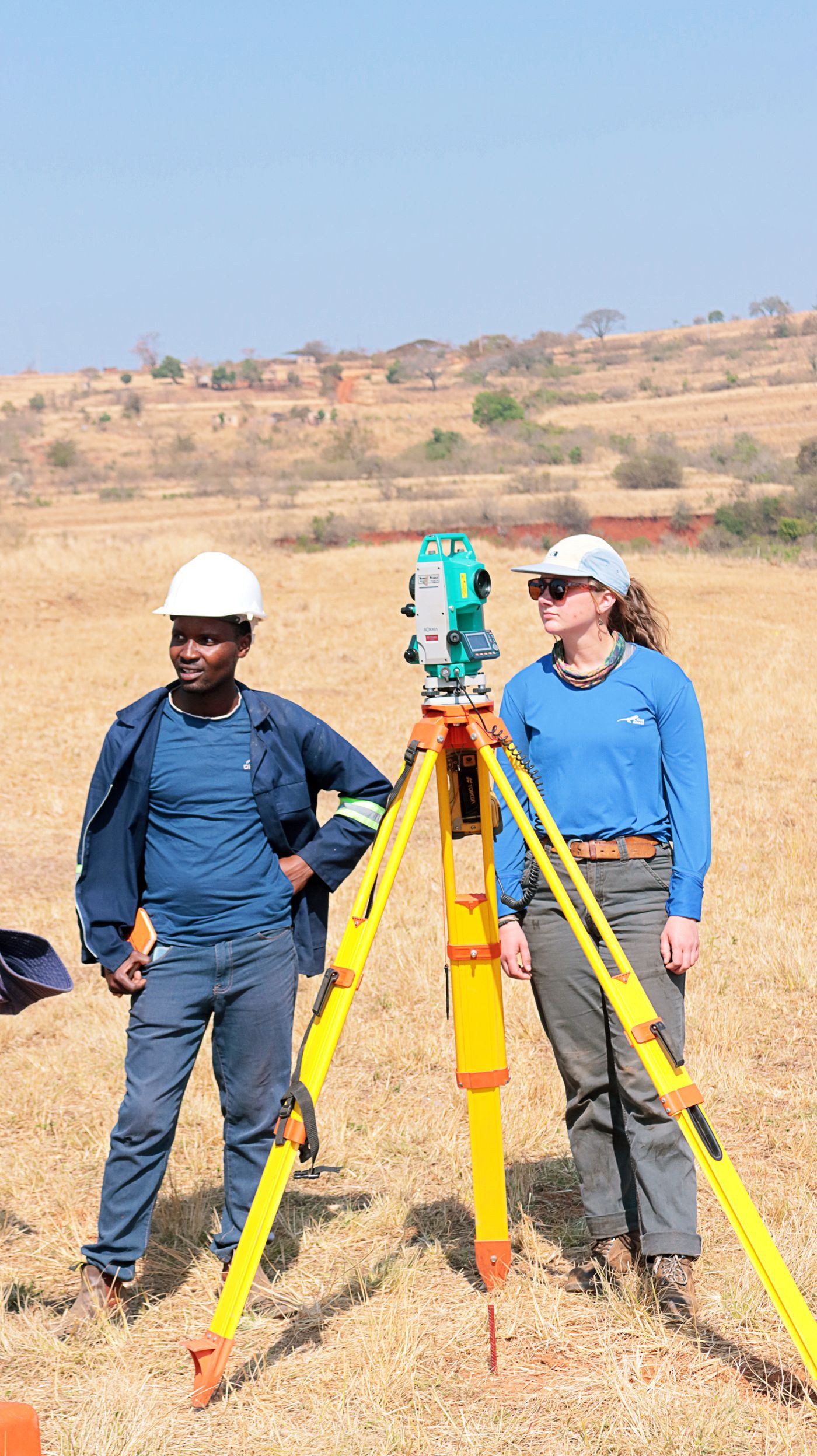 The AAA survey team marking out a residential layout